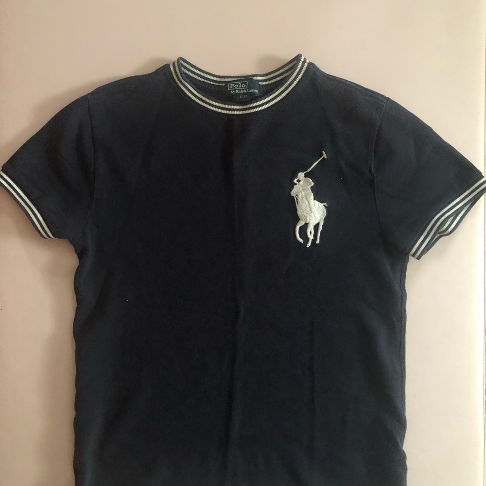 Ralph Lauren Dark Blue Tee with White Polo Logo